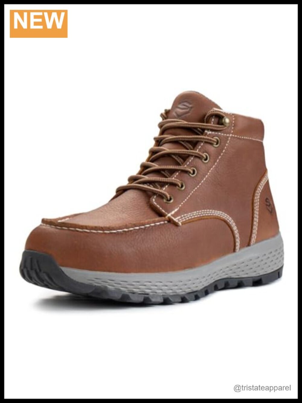Men's Leather Soft Toe Wedge Work Boots Slip Resistant